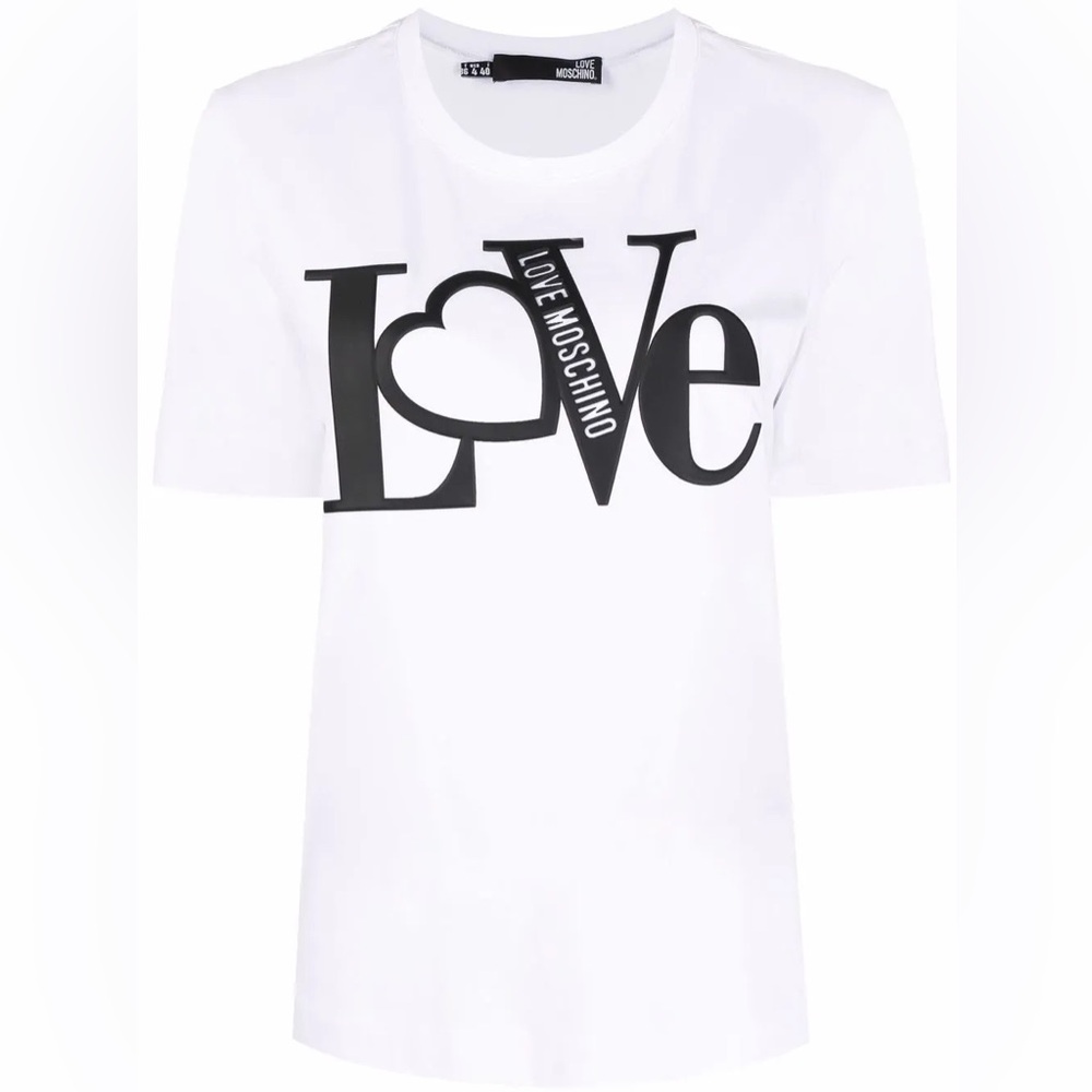 BNWT Love Moschino 100% Cotton White Logo T-shirt